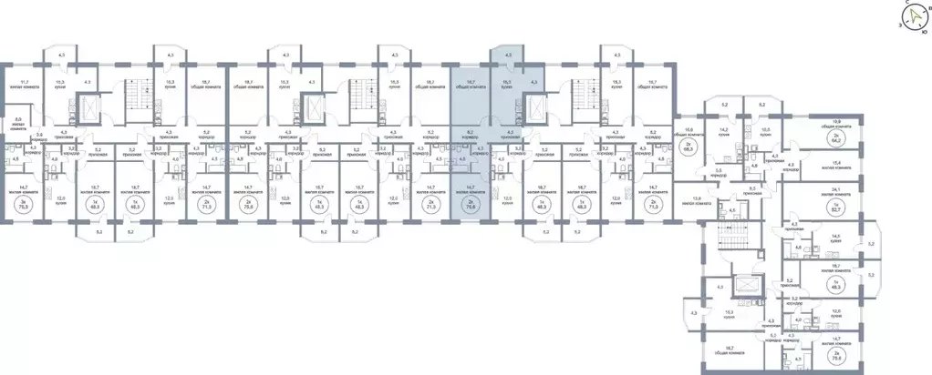 2-к кв. Ханты-Мансийский АО, Нефтеюганск 6-й мкр, 17 (75.6 м) - Фото 2