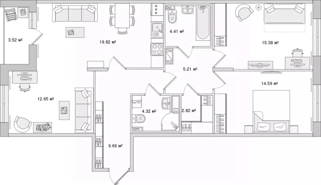 3-к кв. Санкт-Петербург Белоостровская ул., 10к2 (92.38 м) - Фото 0