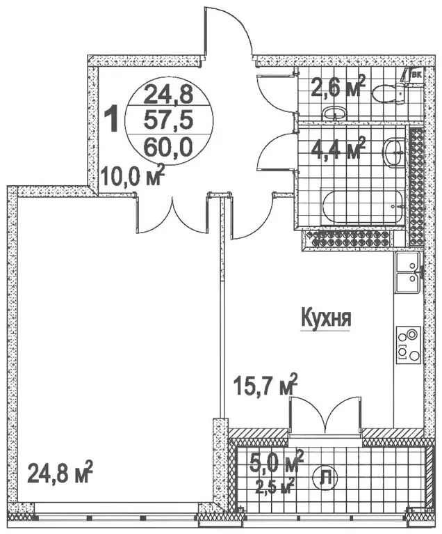 1-к кв. Москва ул. Эльдара Рязанова, 4 (60.2 м) - Фото 1