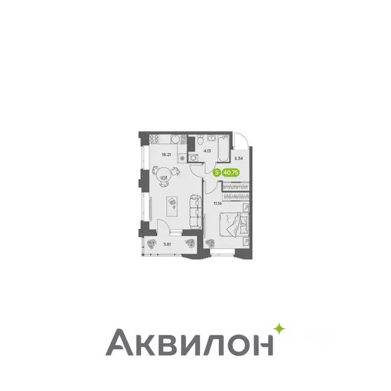 1-к кв. Архангельская область, Архангельск АКвартал жилой комплекс ... - Фото 0