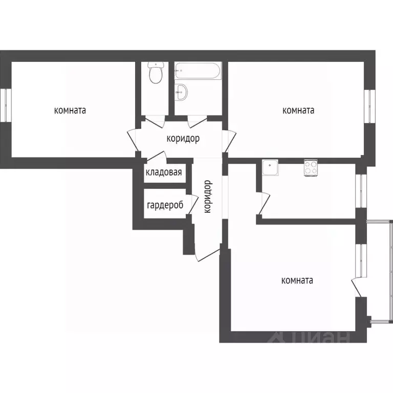 3-к кв. Бурятия, Улан-Удэ ул. Современная, 3 (70.2 м) - Фото 0