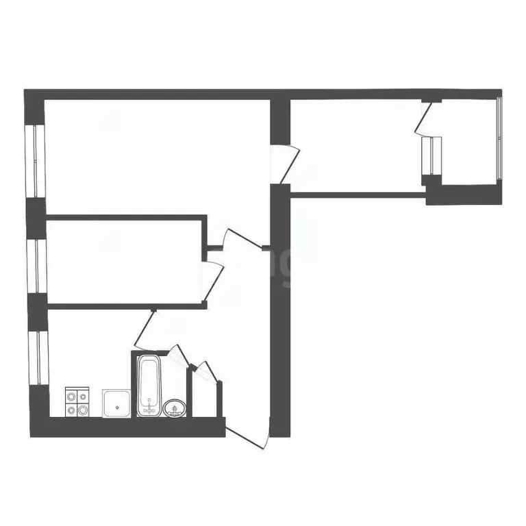 3-к кв. Калужская область, Обнинск ул. Курчатова, 17 (57.2 м) - Фото 0