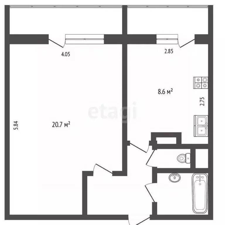 1-к кв. Москва ул. Борисовские Пруды, 44 (38.9 м) - Фото 2