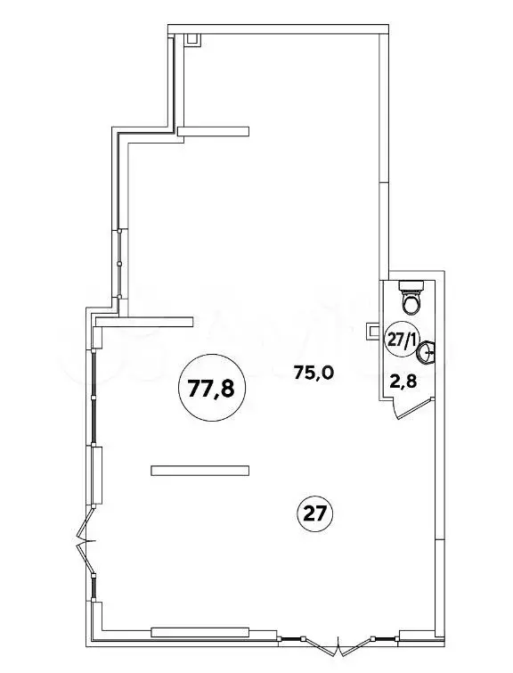 Продам офисное помещение, 77.8 м - Фото 0