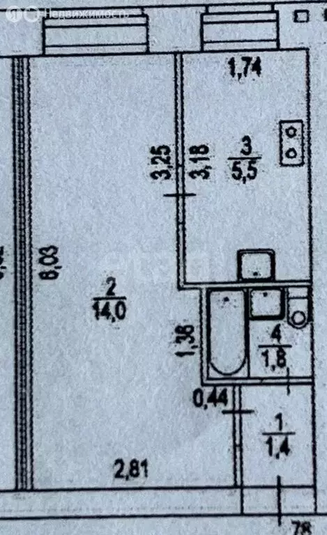 1-комнатная квартира: Завьялово, улица Нефтяников, 5 (22.7 м) - Фото 1
