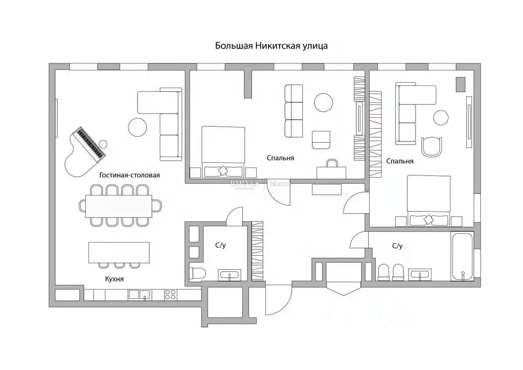 3-к кв. Москва Большая Никитская ул., 17С1 (123.1 м) - Фото 2