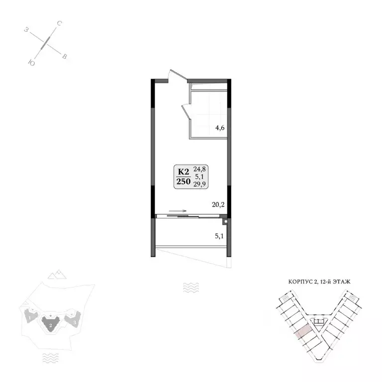 Студия Крым, Алушта муниципальный округ, пос. Бондаренково Летто жилой ... - Фото 1
