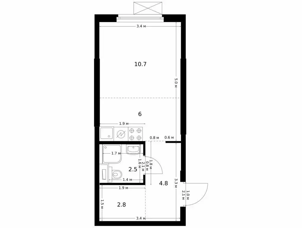 Квартира-студия: Казань, жилой комплекс Нокса Парк, 4 (26.8 м) - Фото 0