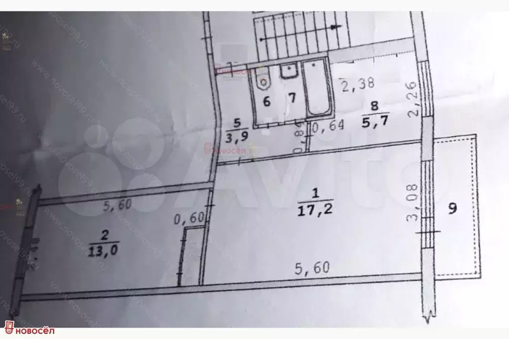 2-к. квартира, 44,8 м, 5/5 эт. - Фото 0