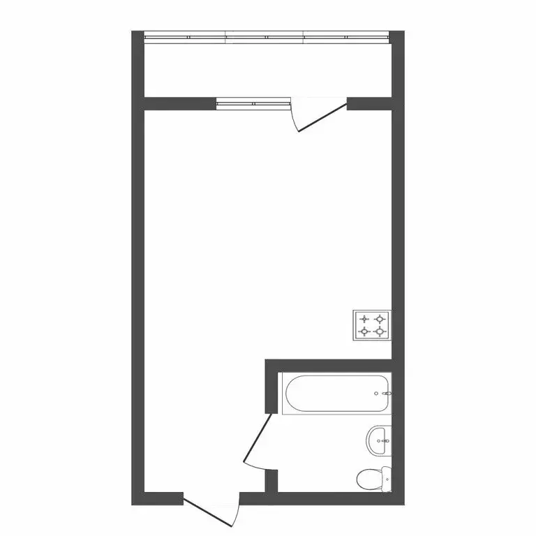 1-комнатная квартира: Чигири, Чигиринская улица, 3 (18.9 м) - Фото 0