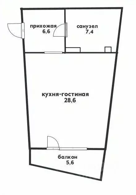 Квартира, студия, 42.6 м - Фото 0