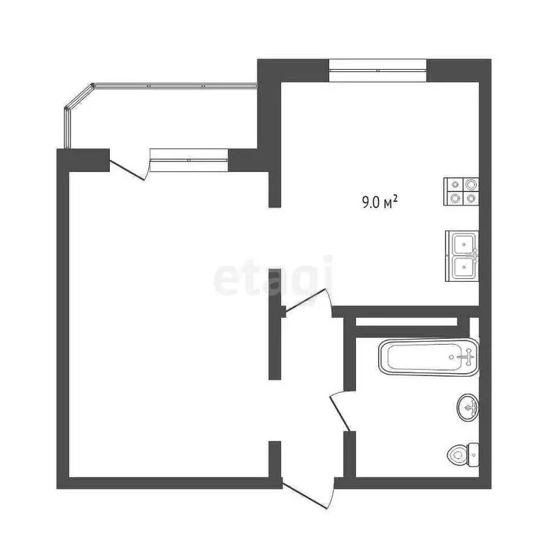 1-комнатная квартира: Тюмень, улица Валентины Трофимовой, 7 (40.9 м) - Фото 1