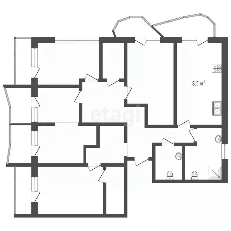 4-к кв. Крым, Ялта проезд Парковый, 9 (140.0 м) - Фото 2