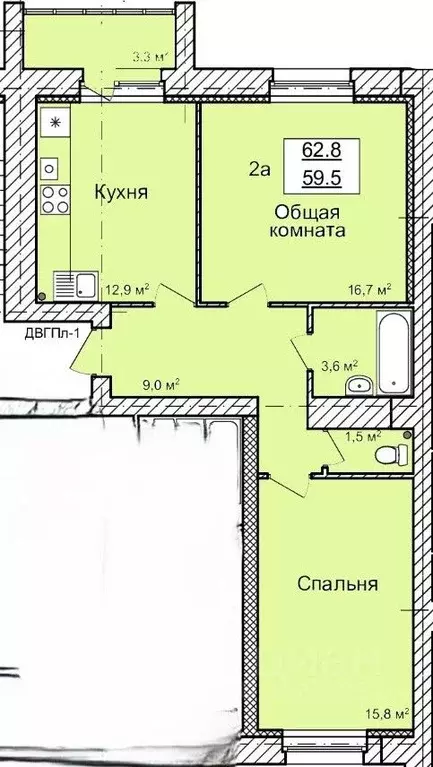 2-к кв. Тамбовская область, Тамбов городской округ, с. Бокино пер. ... - Фото 0