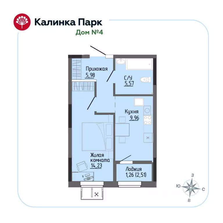 1-к кв. Удмуртия, Ижевск Восток-3 МОТ СНТ, 90 (36.46 м) - Фото 0