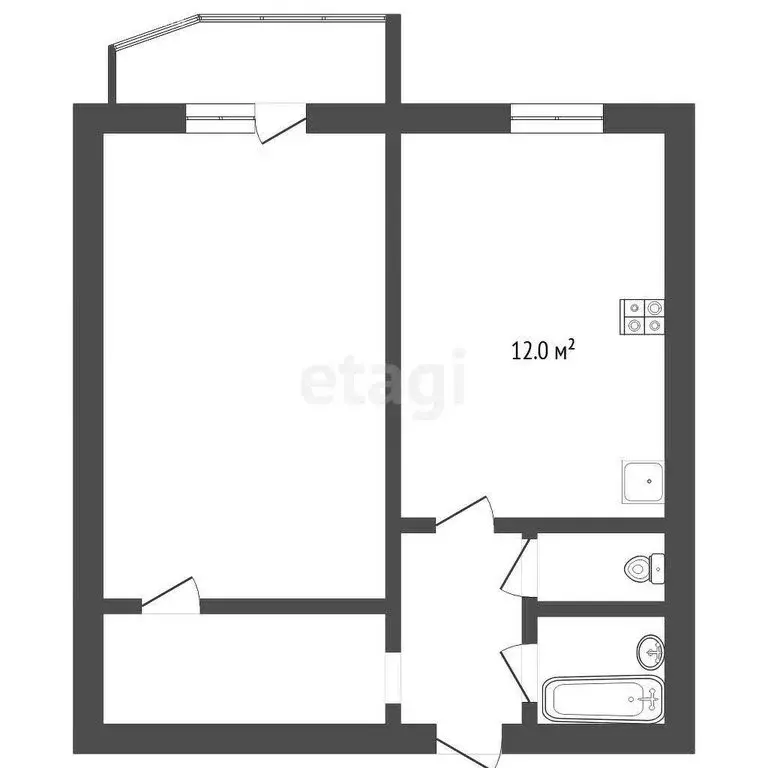 1-комнатная квартира: Тюмень, улица Пермякова, 69к2 (44 м) - Фото 0