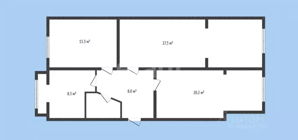3-к кв. Карачаево-Черкесия, Черкесск ул. Ленина, 58Б (80.2 м) - Фото 1