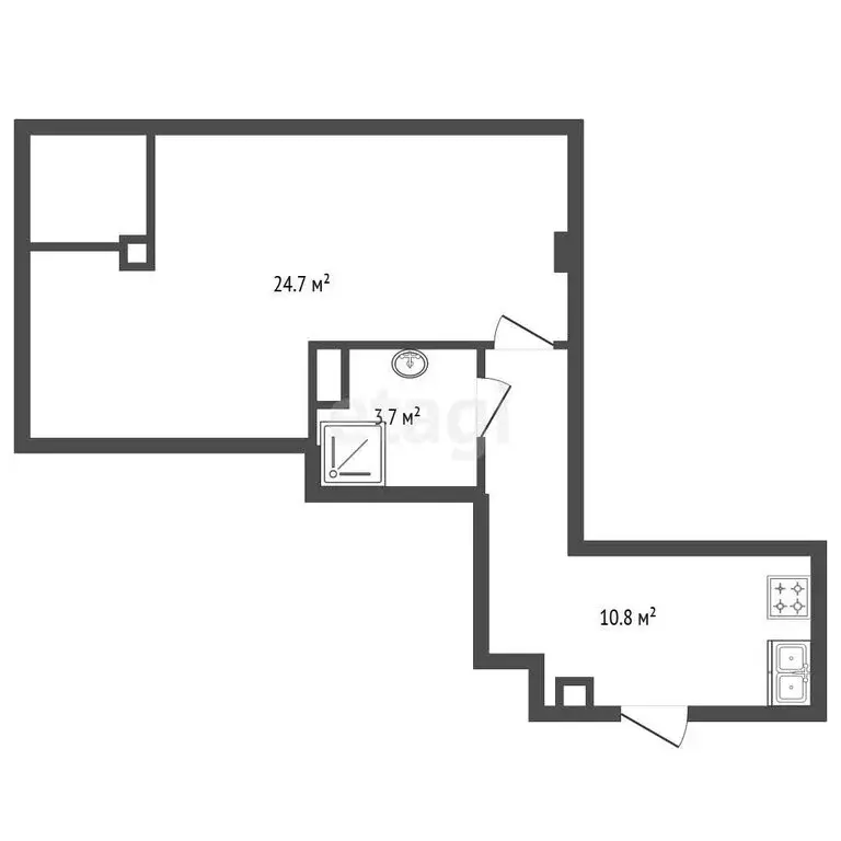 Квартира-студия: Мурино, улица Шоссе в Лаврики, 63 (39.3 м) - Фото 1