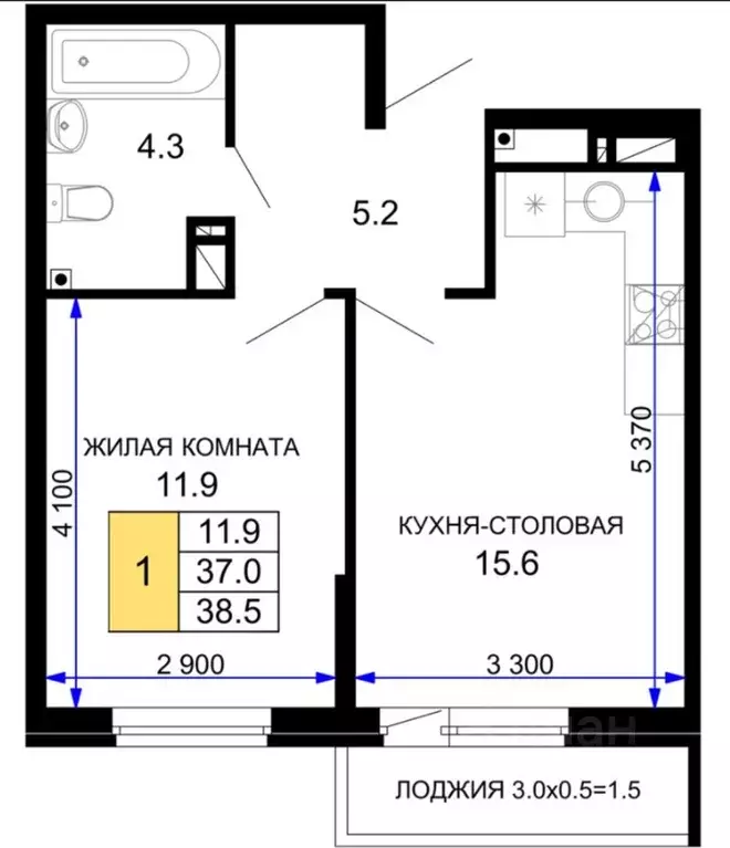 1-к кв. Краснодарский край, Краснодар ул. Летчика Позднякова, 2к10 ... - Фото 0