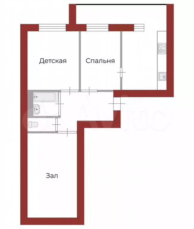 3-к. квартира, 60,4 м, 16/16 эт. - Фото 0