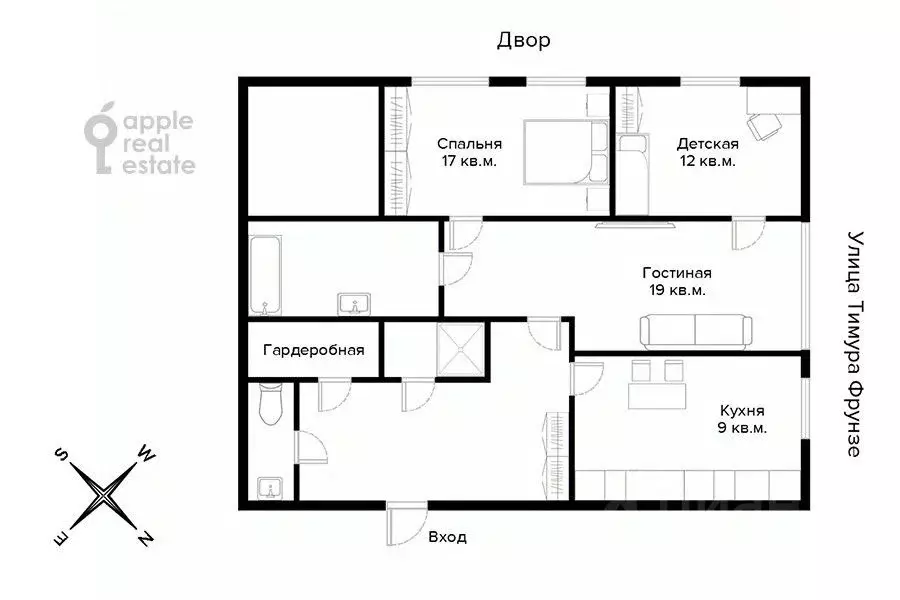 3-к кв. Москва ул. Тимура Фрунзе, 22 (82.0 м) - Фото 1