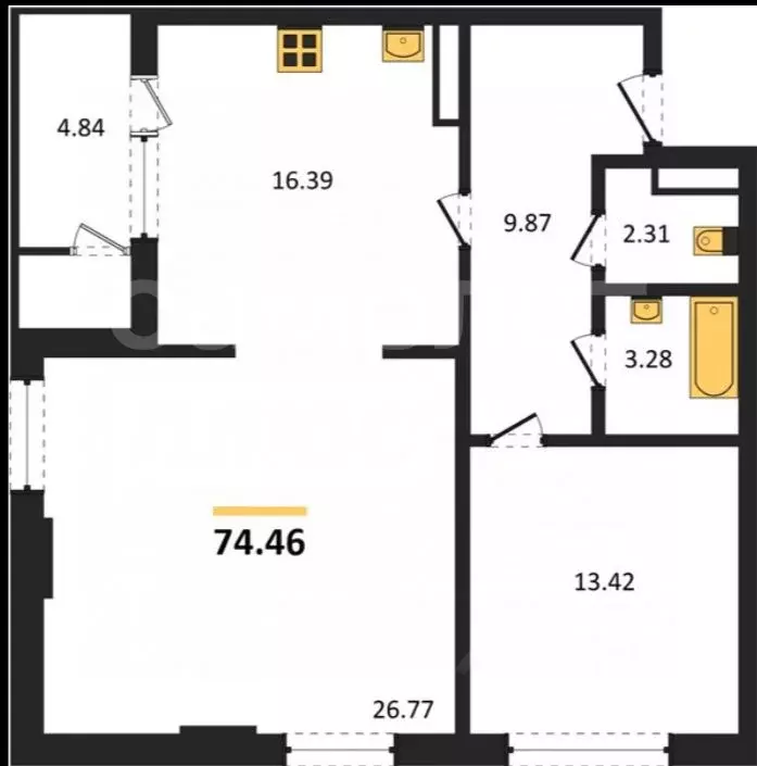 2-к кв. Крым, Ялта ул. Красноармейская, 29 (74.46 м) - Фото 2