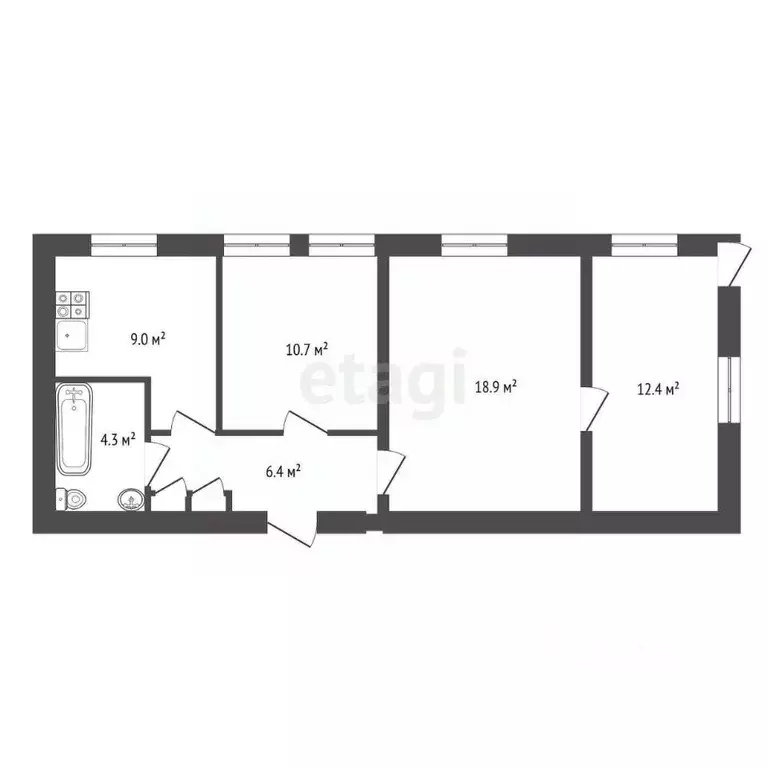 3-к кв. Воронежская область, Павловск Строительная ул., 7 (61.9 м) - Фото 2