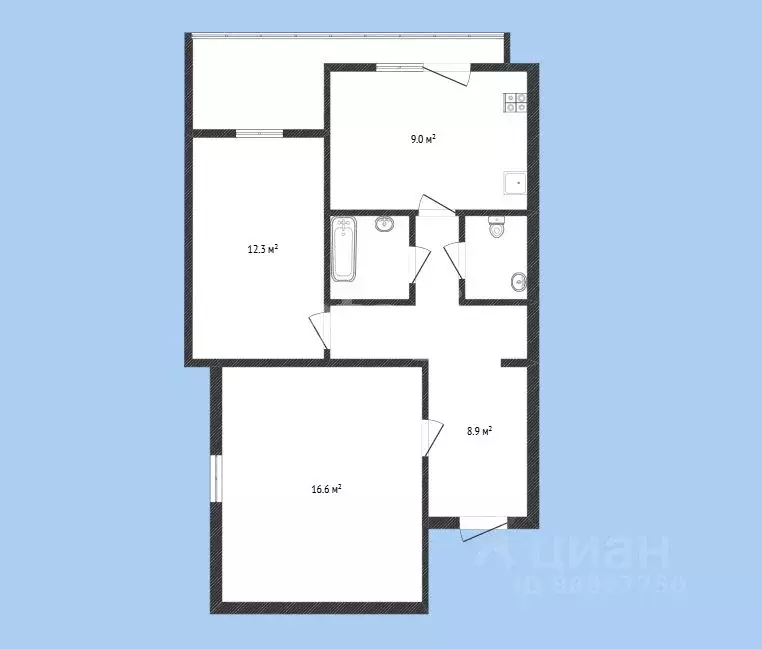 2-к кв. Карачаево-Черкесия, Черкесск Тихая ул., 64 (50.1 м) - Фото 1