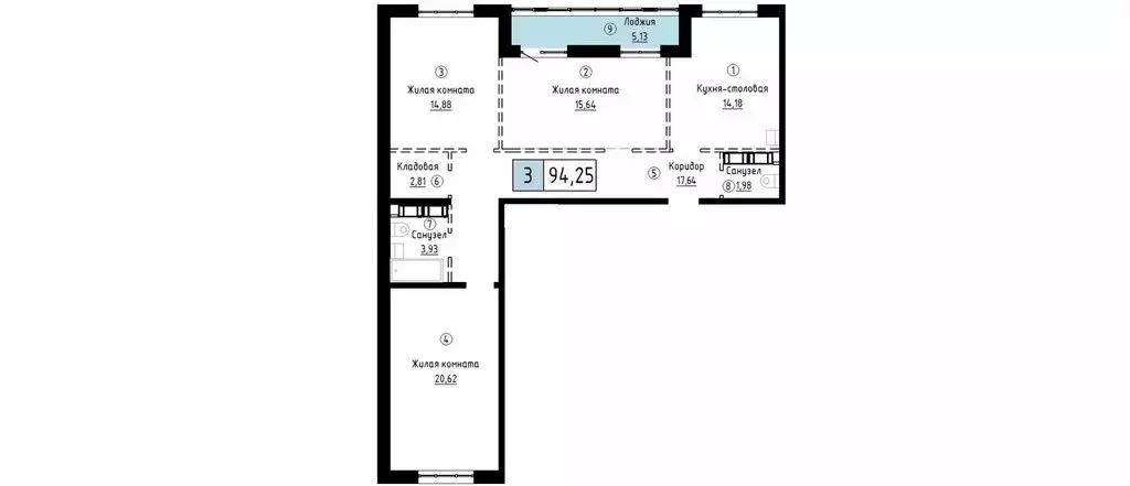 3-комнатная квартира: Хабаровск, улица имени Лейтенанта С.В. Орлова, 9 ... - Фото 0