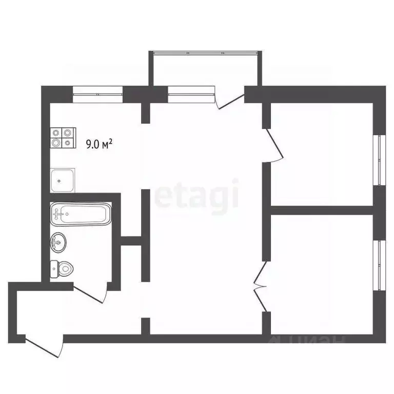 3-к кв. Ставропольский край, Кисловодск ул. Андрея Губина (48.0 м) - Фото 2