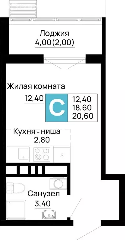 Квартира-студия: Тахтамукайский район, посёлок городского типа ... - Фото 1