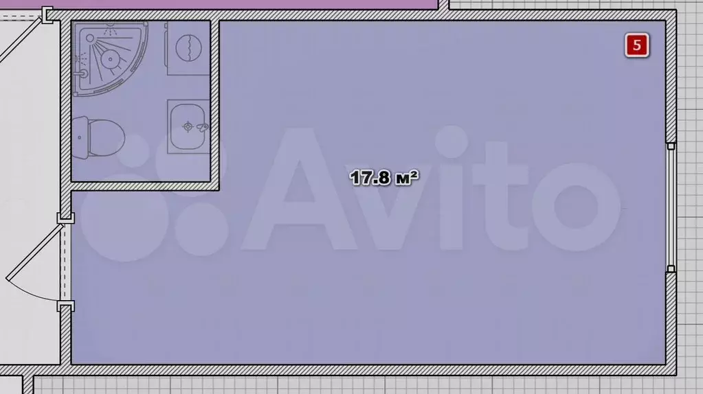 Квартира-студия, 17,8 м, 1/17 эт. - Фото 0