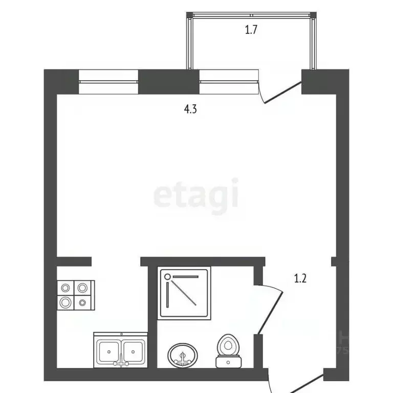 Студия Саха (Якутия), Якутск ул. Чайковского, 2/7 (16.1 м) - Фото 1