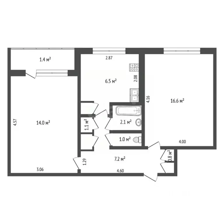 2-к кв. Мордовия, Саранск ул. Сущинского, 14 (49.3 м) - Фото 2