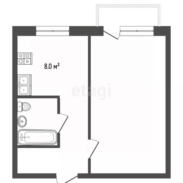 1-к кв. Московская область, Пересвет Сергиево-Посадский район, ул. ... - Фото 2