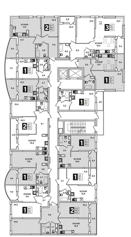 2-к кв. Краснодарский край, Краснодар ул. Ивана Беличенко, 89 (53.65 ... - Фото 1