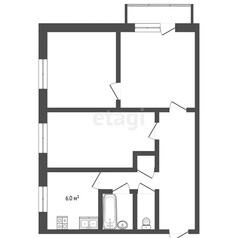 3-комнатная квартира: Рыбинск, улица Колышкина, 19 (52.2 м) - Фото 1
