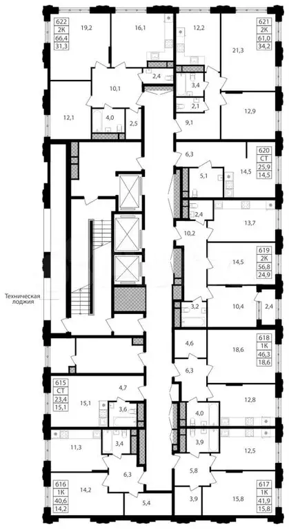 Апартаменты-студия, 23,4 м, 24/30 эт. - Фото 1