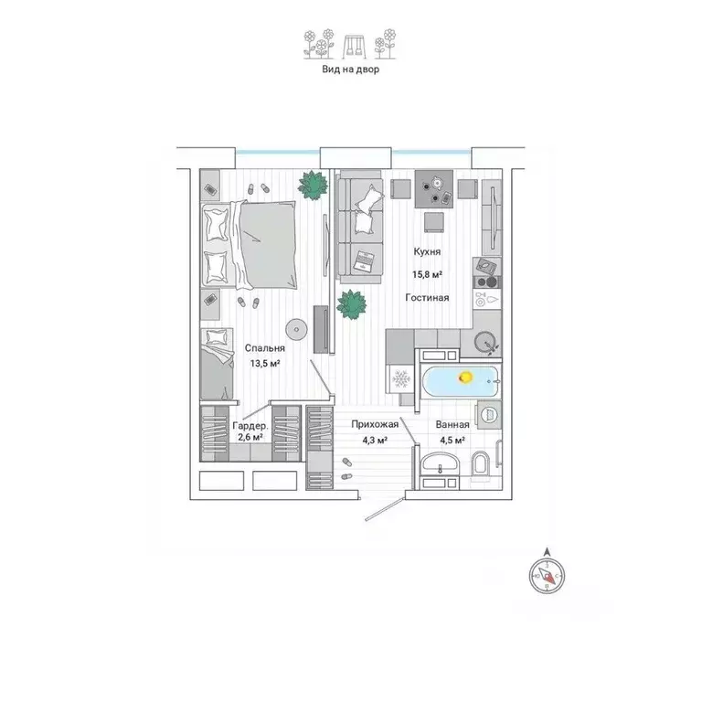 2-к кв. Приморский край, Владивосток ул. Нейбута (41.1 м) - Фото 1