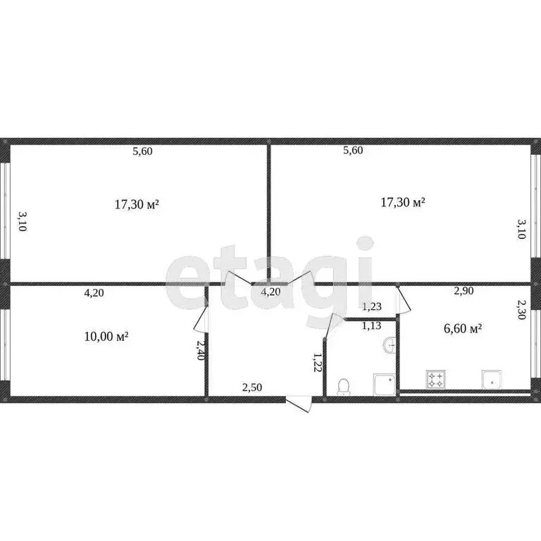 3-комнатная квартира: Тобольск, улица Знаменского, 16 (63.8 м) - Фото 1