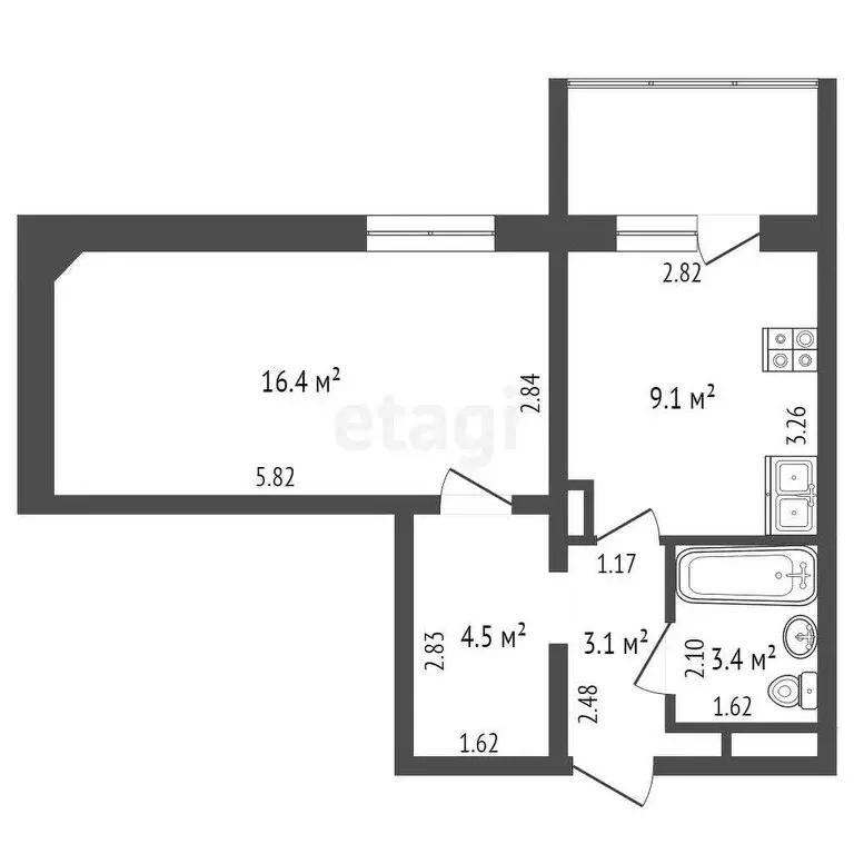 1-комнатная квартира: Якутск, улица Петра Алексеева, 95к2 (36.5 м) - Фото 0