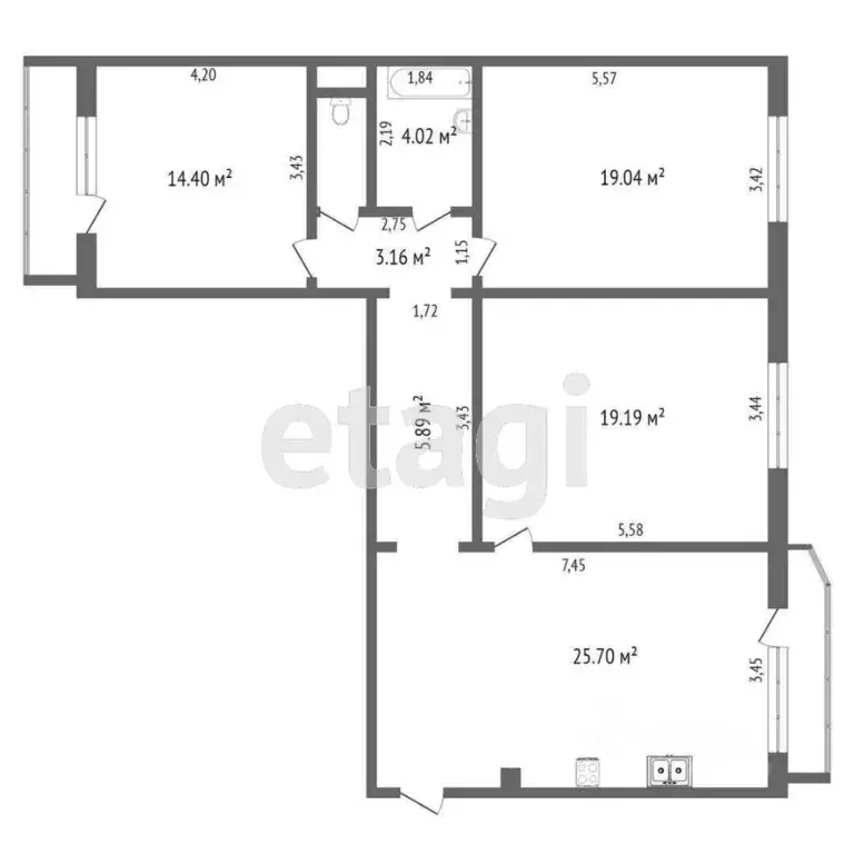 3-к кв. Тюменская область, Тюмень ул. Александра Митинского, 7 (92.3 ... - Фото 2
