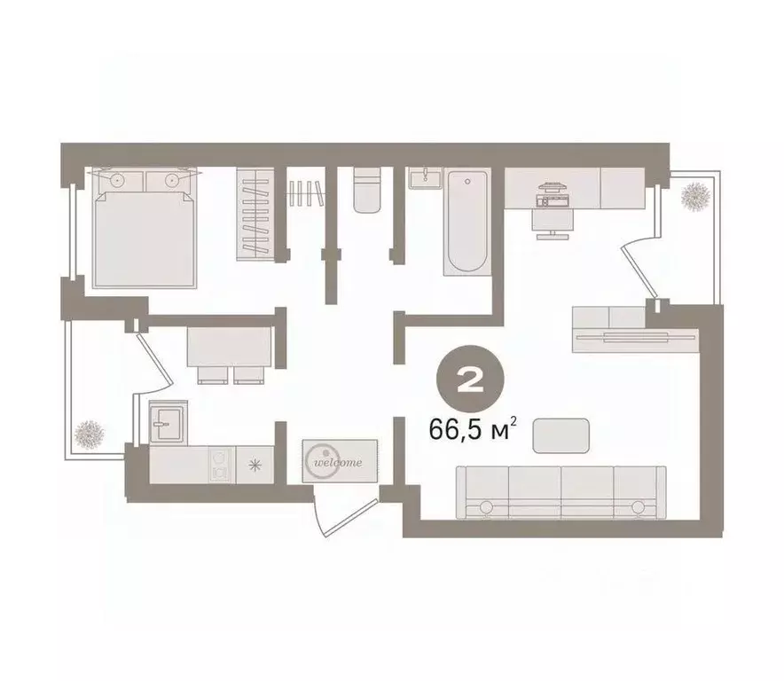 3-к кв. Тюменская область, Тюмень ул. Космонавтов, 6к1 (65.9 м) - Фото 2