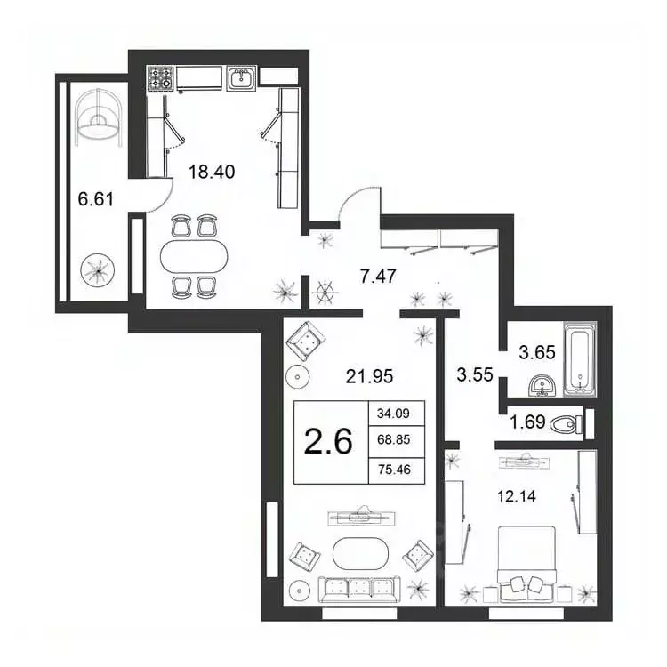 3-к кв. Новгородская область, Великий Новгород ул. Якова Павлова, 15 ... - Фото 0