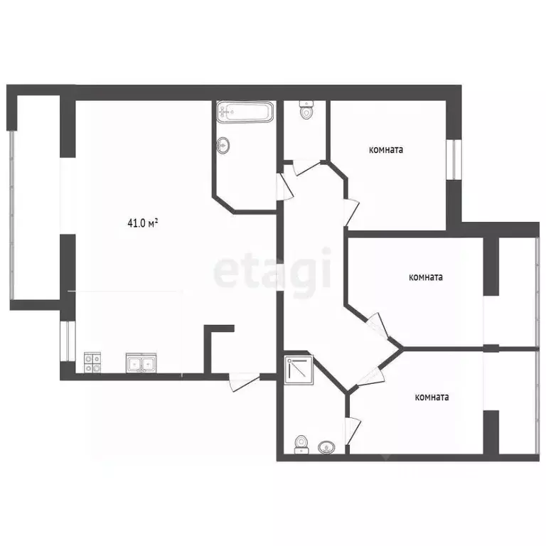 3-к кв. Тюменская область, Тюмень ул. Газопромысловая, 6 (117.9 м) - Фото 2