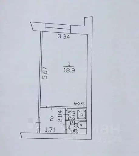 Студия Татарстан, Казань ул. Фатыха Амирхана, 12Б (25.2 м) - Фото 1