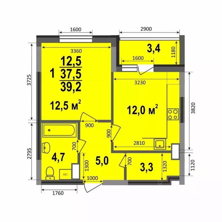 1-к кв. Владимирская область, Владимир Веризино мкр, Веризино лайф ... - Фото 1