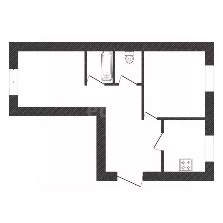 2-к кв. Ленинградская область, Волхов ул. Кирова, 1В (50.8 м) - Фото 2