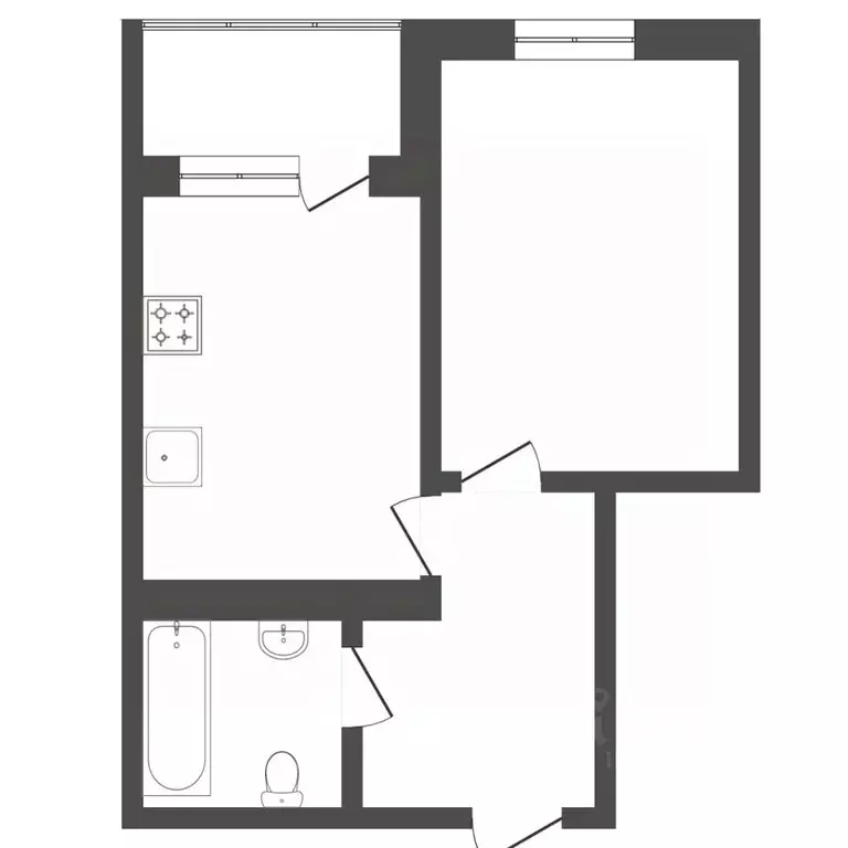 1-к кв. Тюменская область, Тюмень ул. Монтажников, 61 (37.2 м) - Фото 1