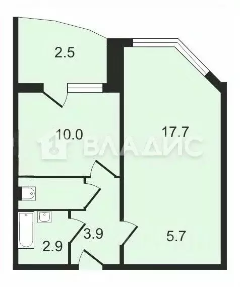 1-к кв. Московская область, Люберцы ул. Преображенская, 17к1 (41.5 м) - Фото 2
